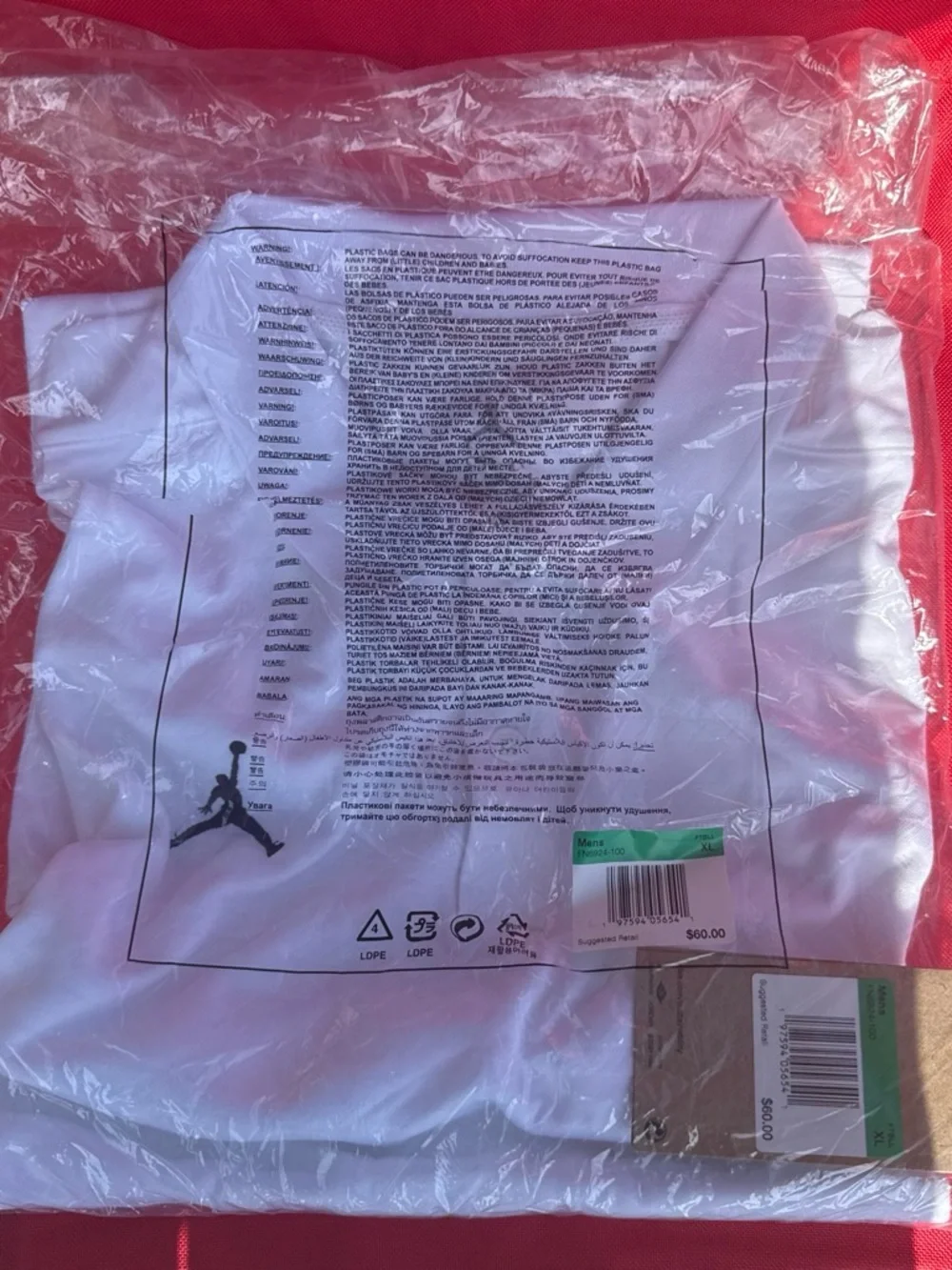 Unworn Jordan White collar T-Shirt with Jumpman Packaging